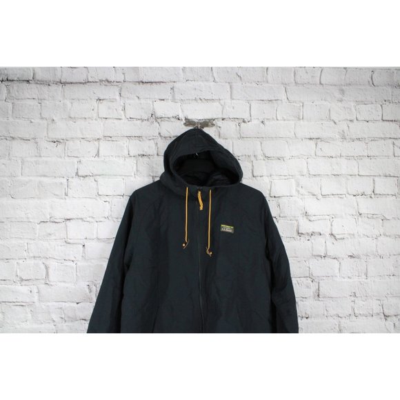 LL Bean Mountain Classic Black Nylon Lined Full-Zip Hooded Jacket XL - Picture 3 of 8